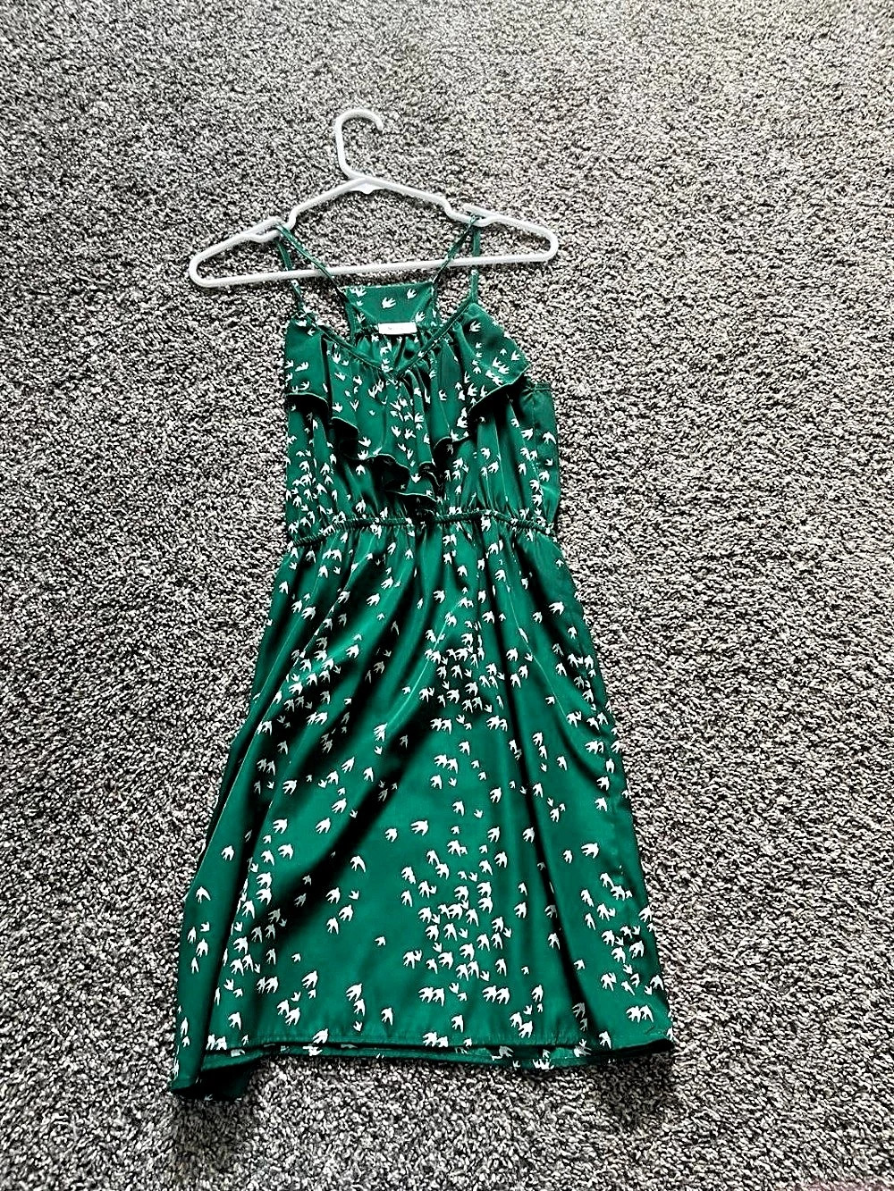 Xhilaration Green & White Midi Dress Like New